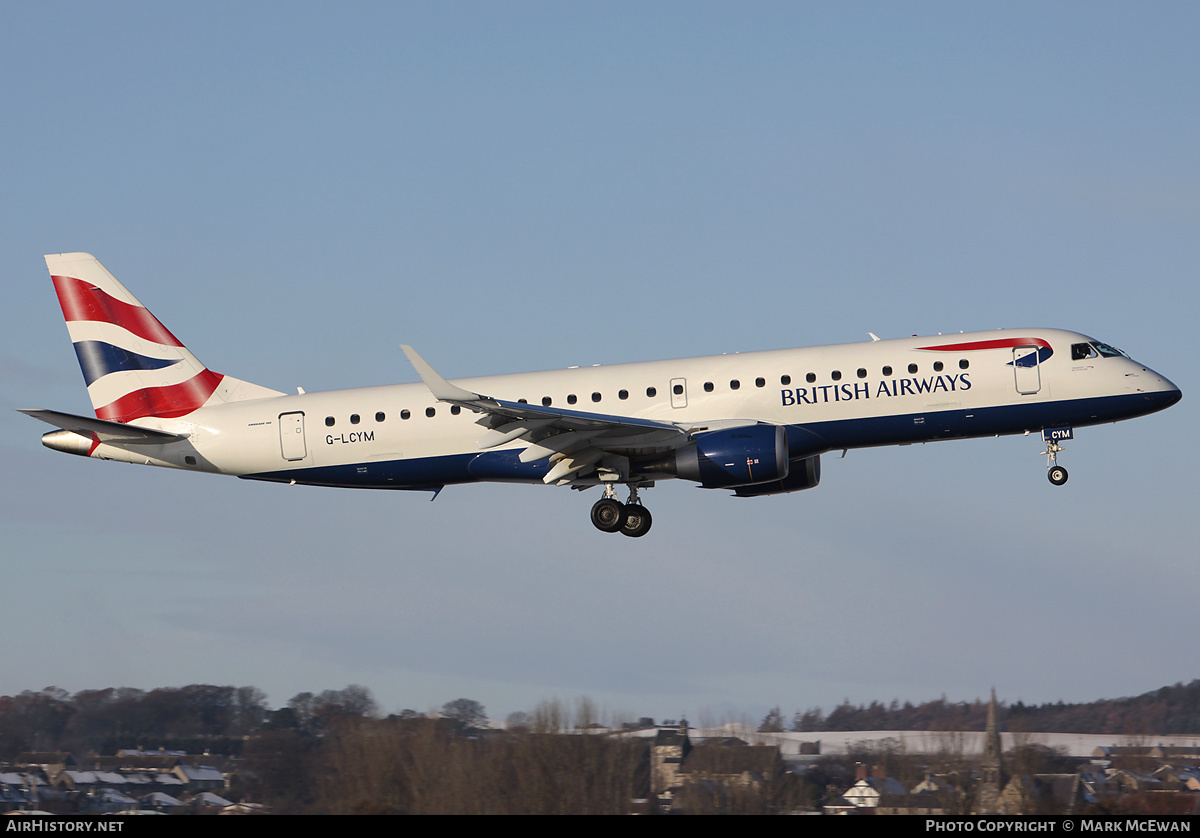 Aircraft Photo of G-LCYM | Embraer 190SR (ERJ-190-100SR) | British Airways | AirHistory.net #403045