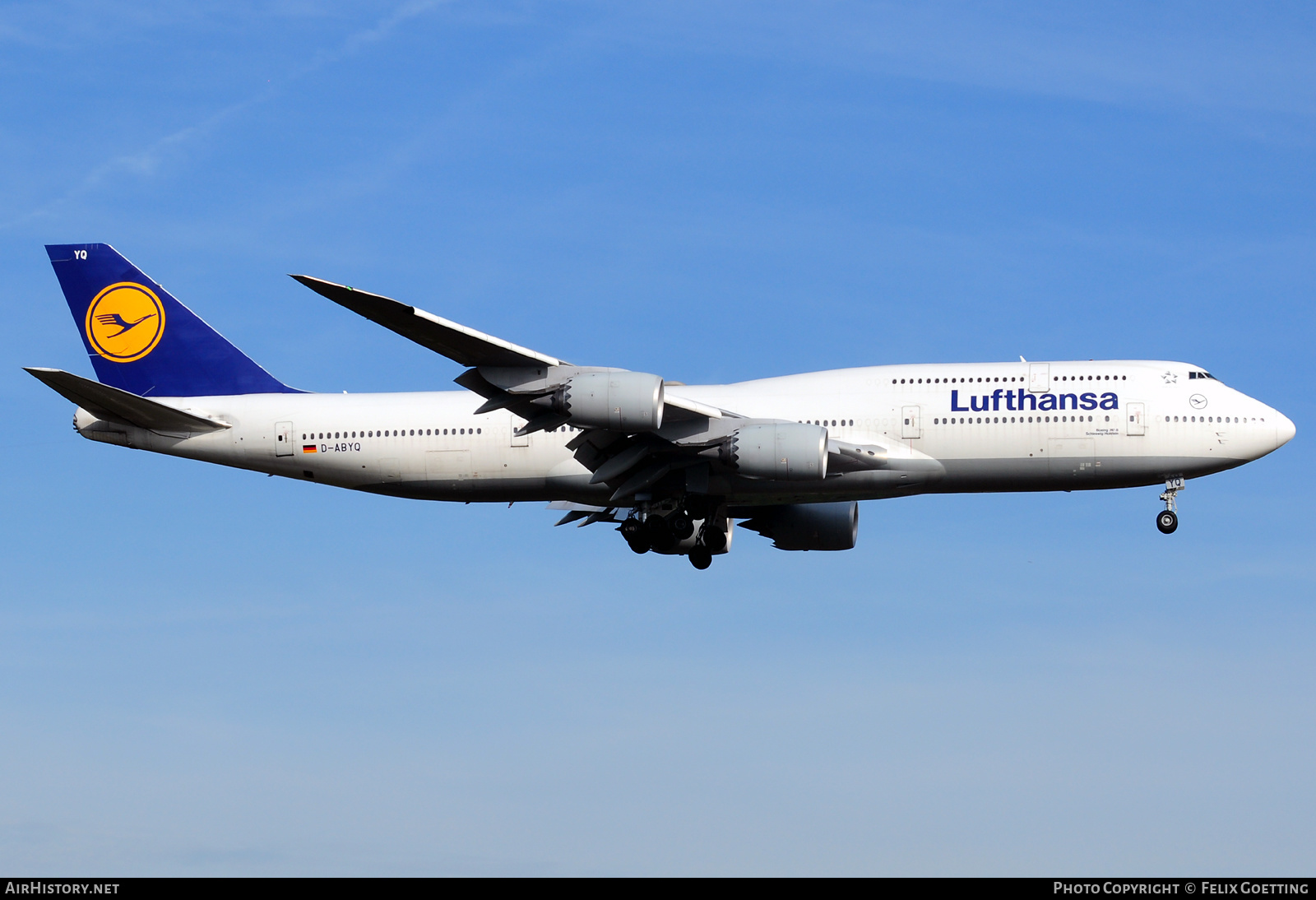 Aircraft Photo of D-ABYQ | Boeing 747-830 | Lufthansa | AirHistory.net #403215