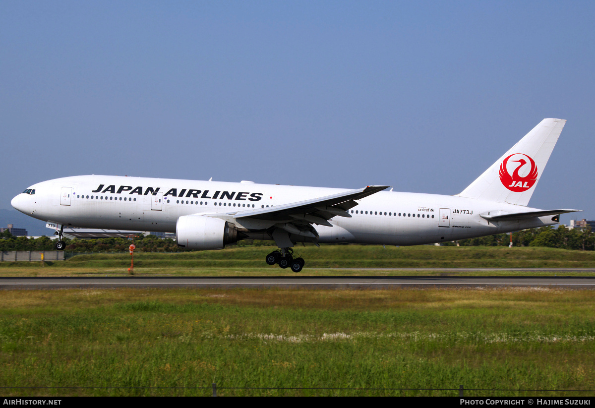Aircraft Photo of JA773J | Boeing 777-246 | Japan Airlines - JAL | AirHistory.net #403316