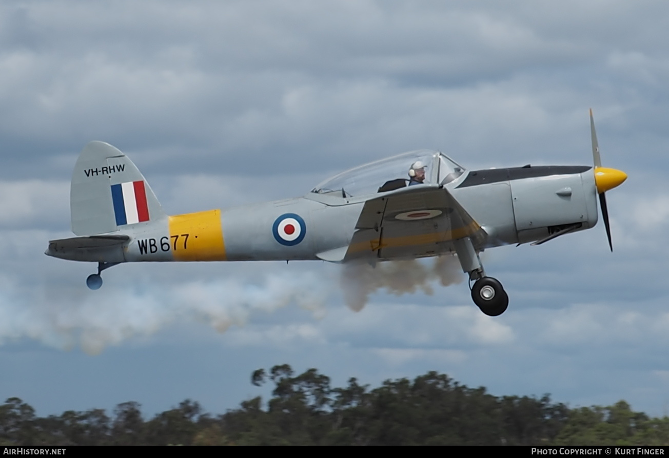 Aircraft Photo of VH-RHW / WB677 | De Havilland DHC-1 Chipmunk T10 | UK - Air Force | AirHistory.net #403490