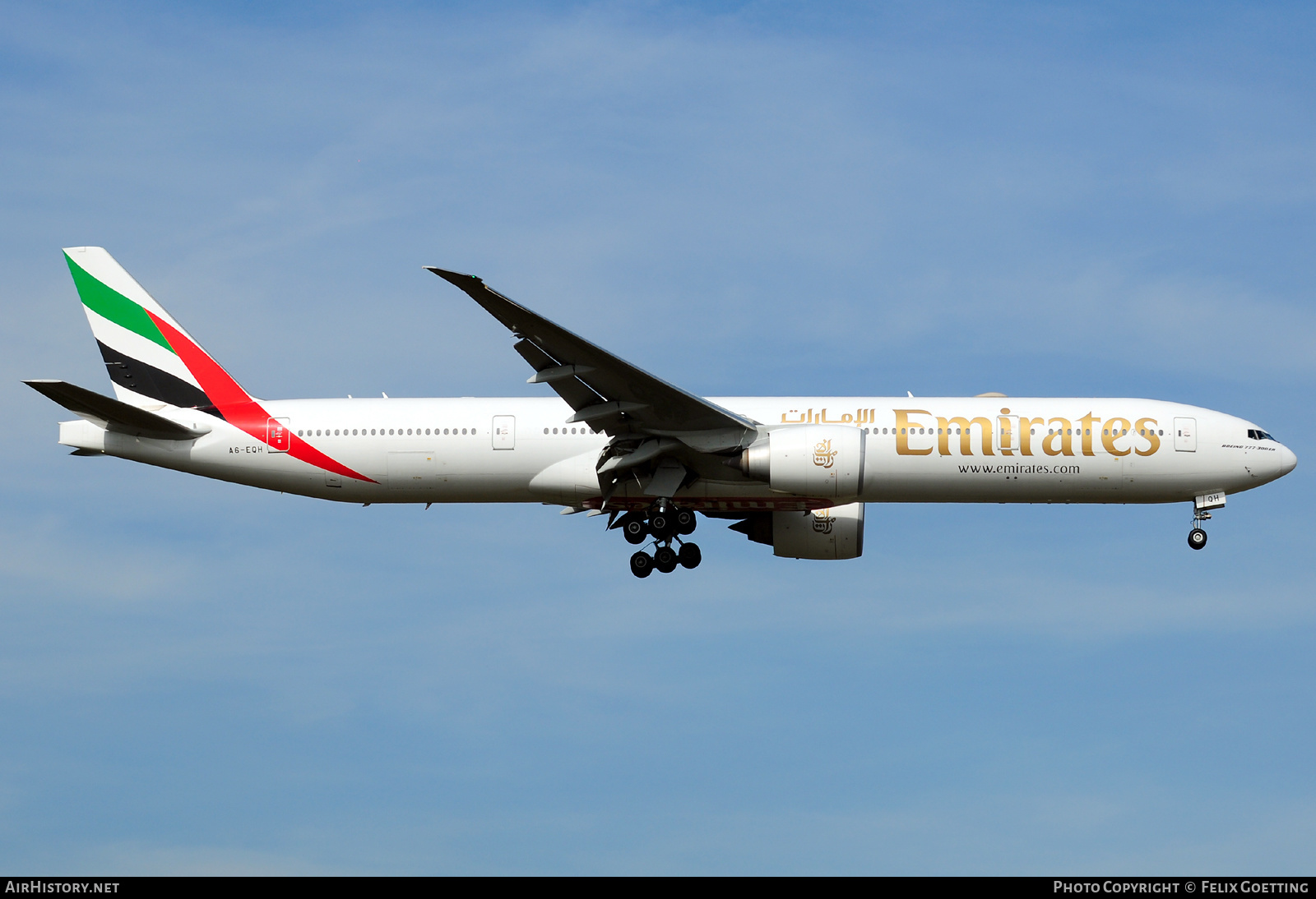 Aircraft Photo of A6-EQH | Boeing 777-300/ER | Emirates | AirHistory.net #403597