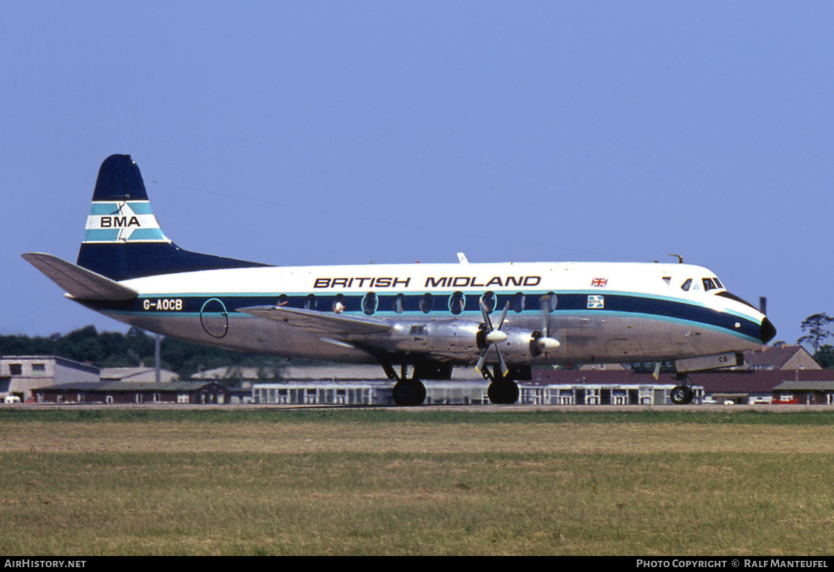 Aircraft Photo of G-AOCB | Vickers 755D Viscount | British Midland Airways - BMA | AirHistory.net #403676