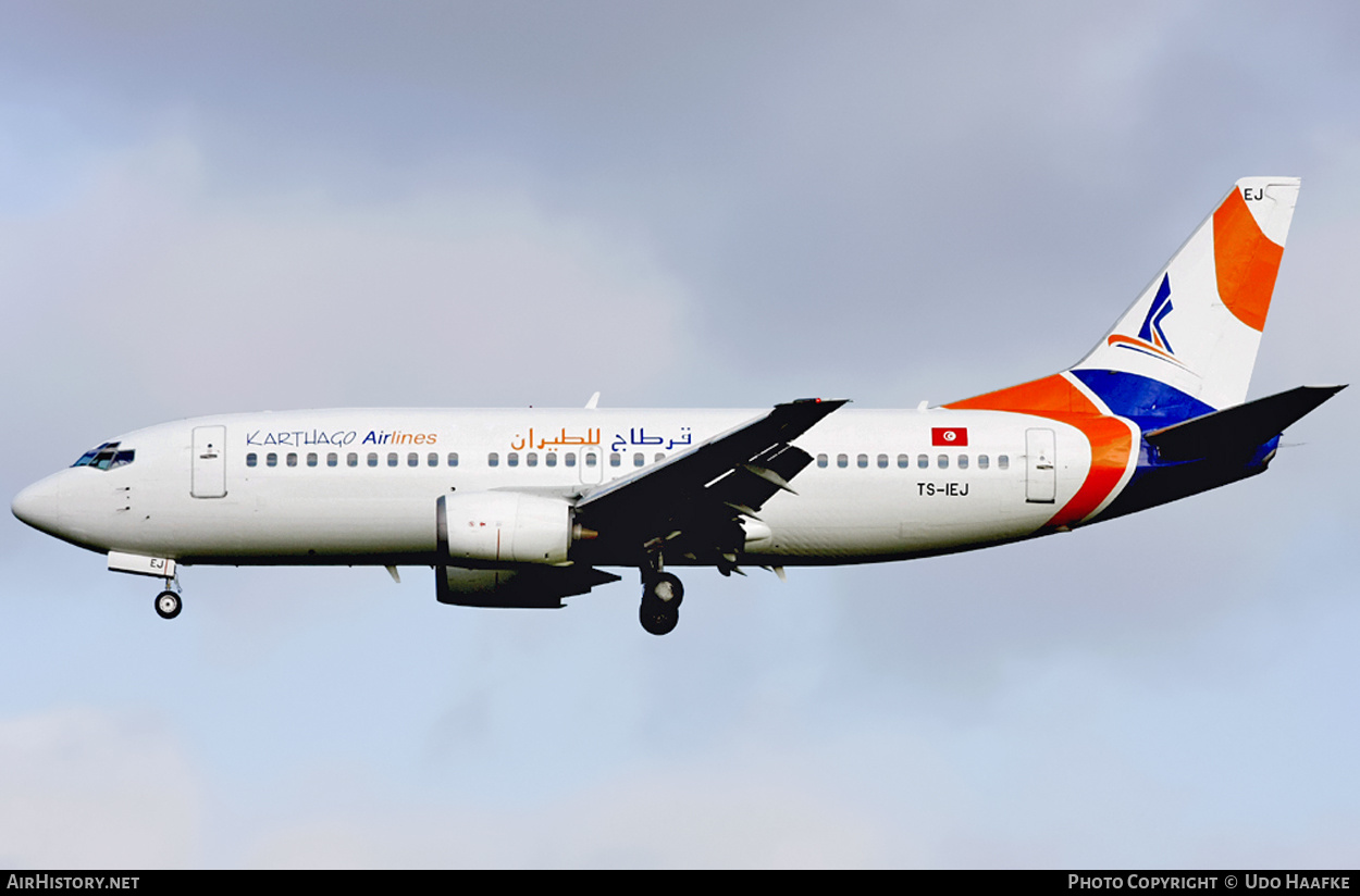 Aircraft Photo of TS-IEJ | Boeing 737-322 | Karthago Airlines | AirHistory.net #403729