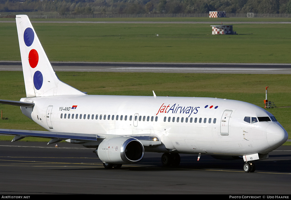 Aircraft Photo of YU-AND | Boeing 737-3H9 | Jat Airways | AirHistory.net #404079