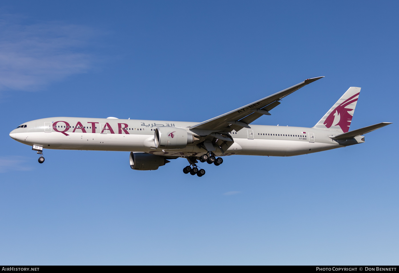 Aircraft Photo of A7-BEE | Boeing 777-3DZ/ER | Qatar Airways | AirHistory.net #404383