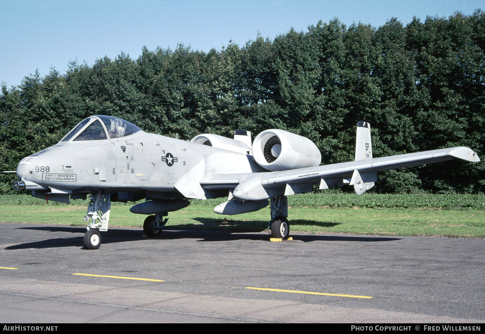 Aircraft Photo of 81-0988 / AF81-988 | Fairchild A-10A Thunderbolt II | USA - Air Force | AirHistory.net #404494