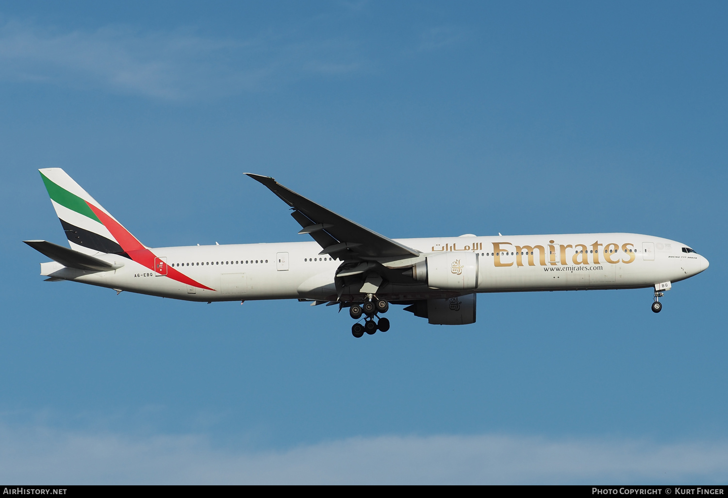 Aircraft Photo of A6-EBQ | Boeing 777-36N/ER | Emirates | AirHistory.net #404577