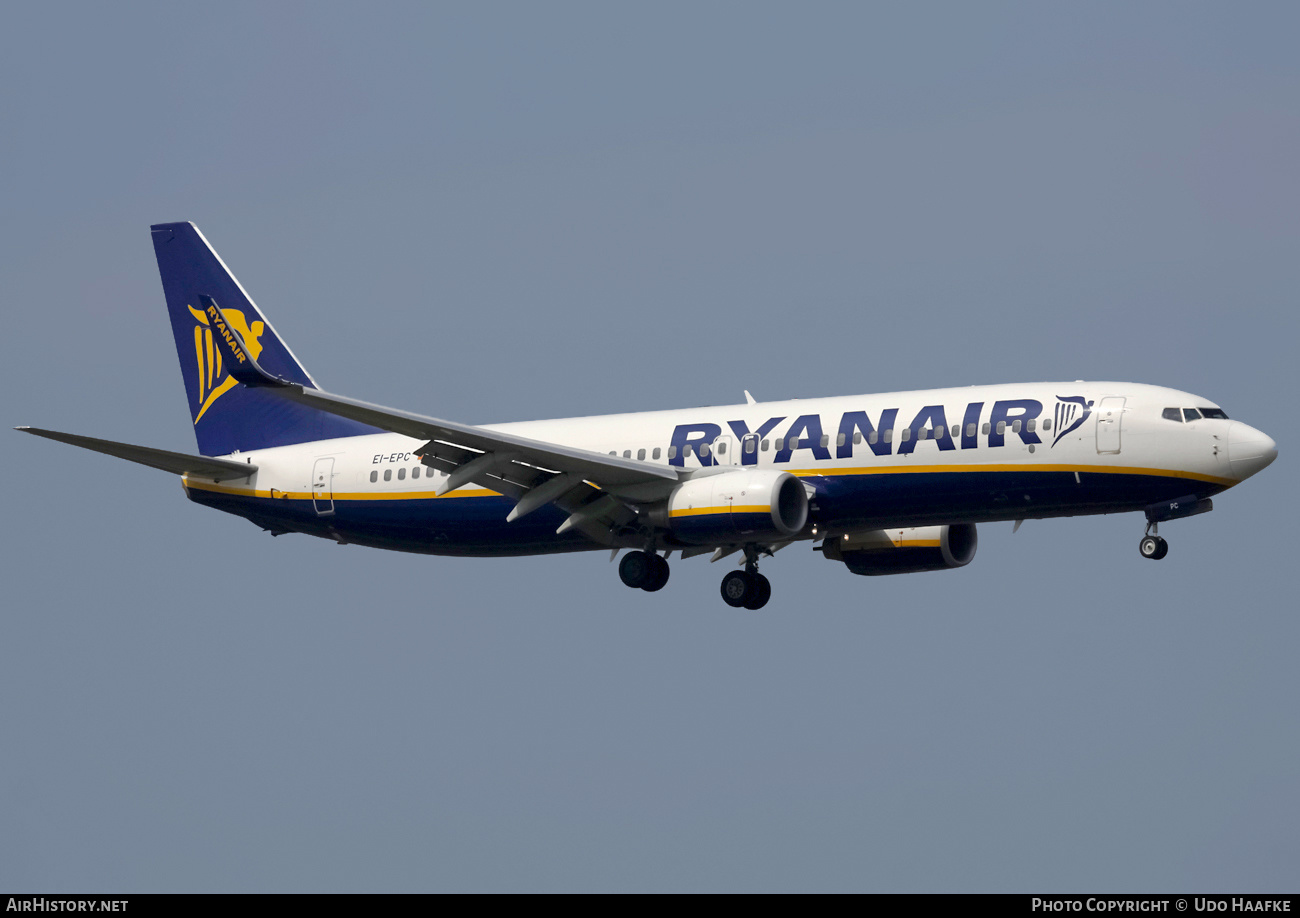 Aircraft Photo of EI-EPC | Boeing 737-8AS | Ryanair | AirHistory.net #404765
