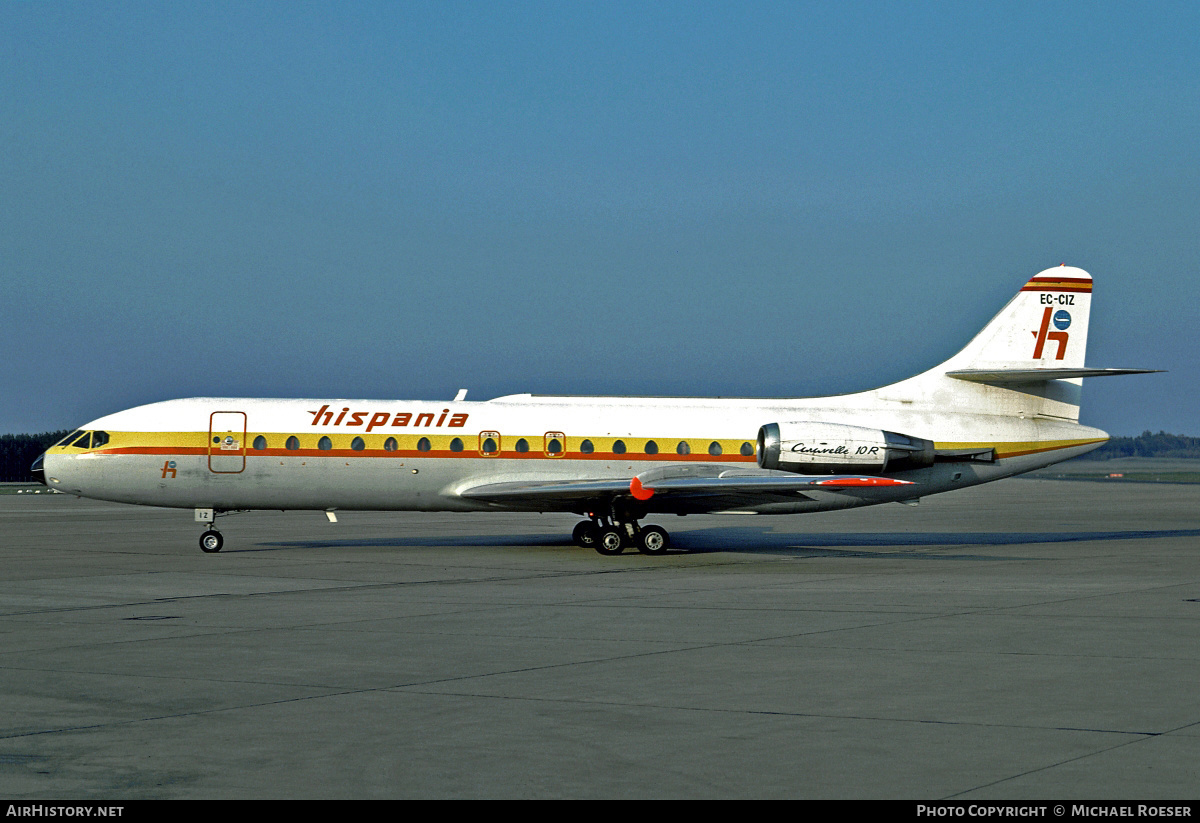 Aircraft Photo of EC-CIZ | Sud SE-210 Caravelle 10B1R | Hispania Líneas Aéreas | AirHistory.net #405025