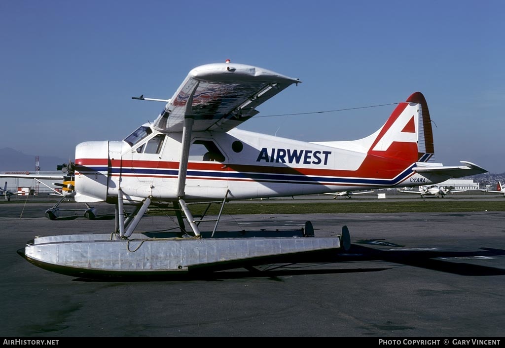 Aircraft Photo of C-FAWA | De Havilland Canada DHC-2 Beaver Mk.1 | AirWest Airlines | AirHistory.net #405055