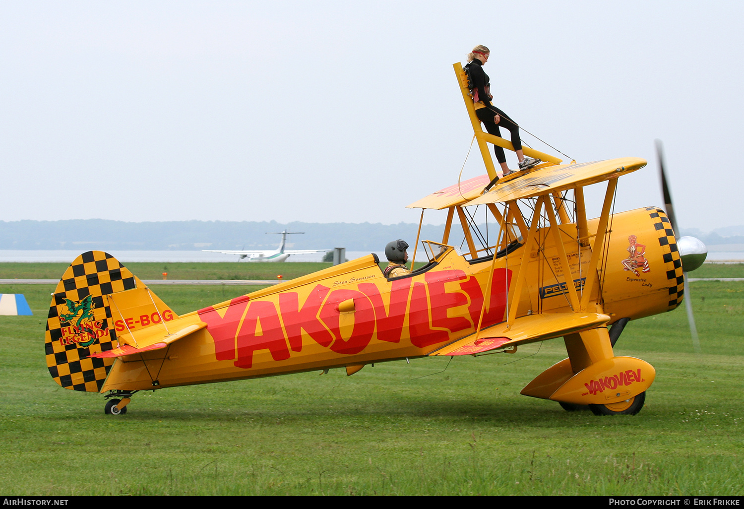 Aircraft Photo of SE-BOG | Boeing N2S-3 Kaydet (B75N1) | Yakovlev Wing Walking Team | AirHistory.net #405099