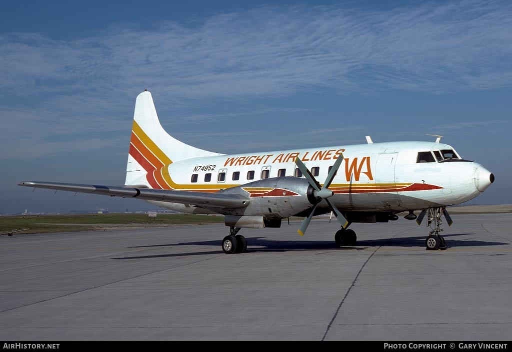 Aircraft Photo of N74852 | Convair 600 | Wright Air Lines | AirHistory.net #405114