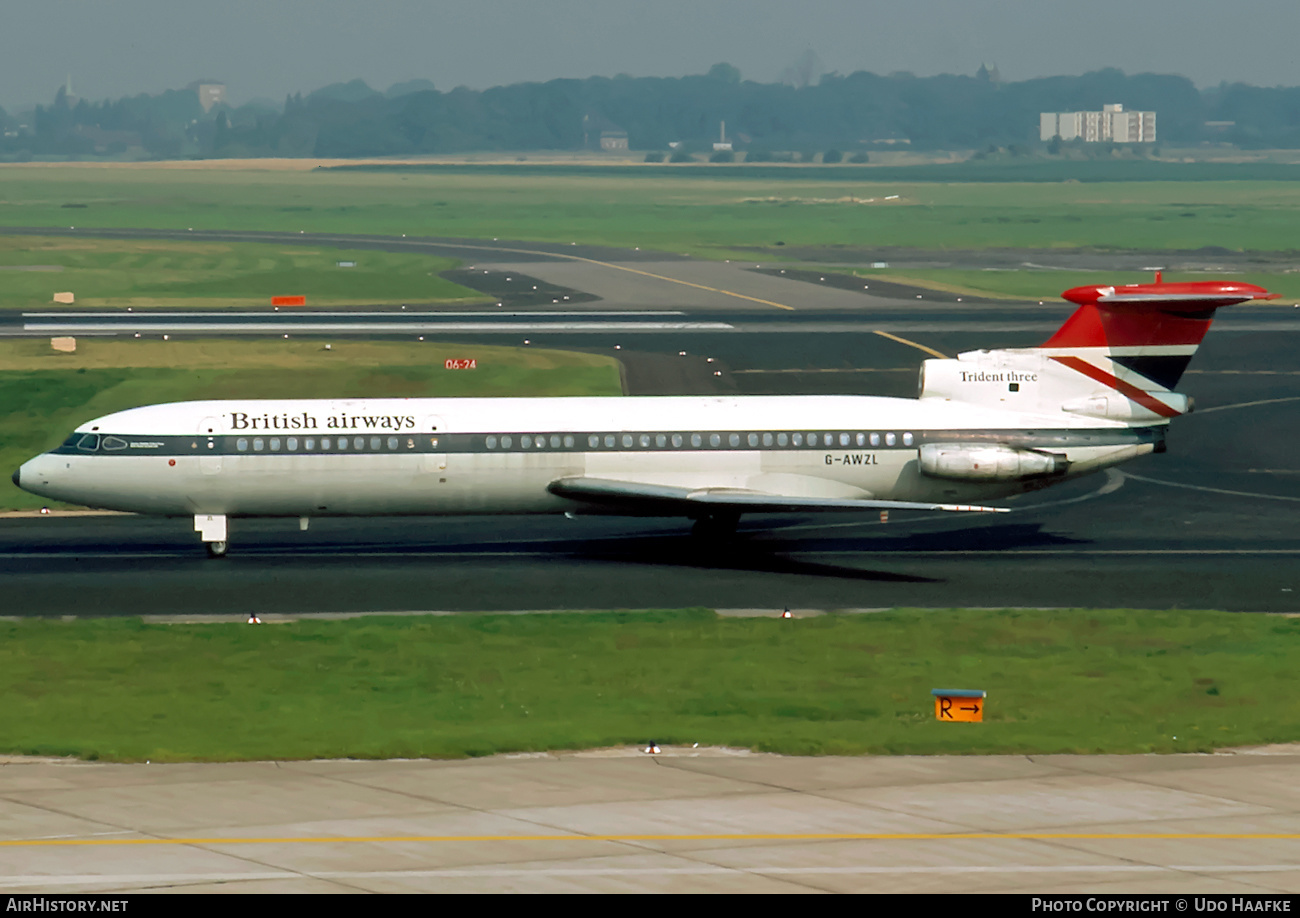 Aircraft Photo of G-AWZL | Hawker Siddeley HS-121 Trident 3B | British Airways | AirHistory.net #405231