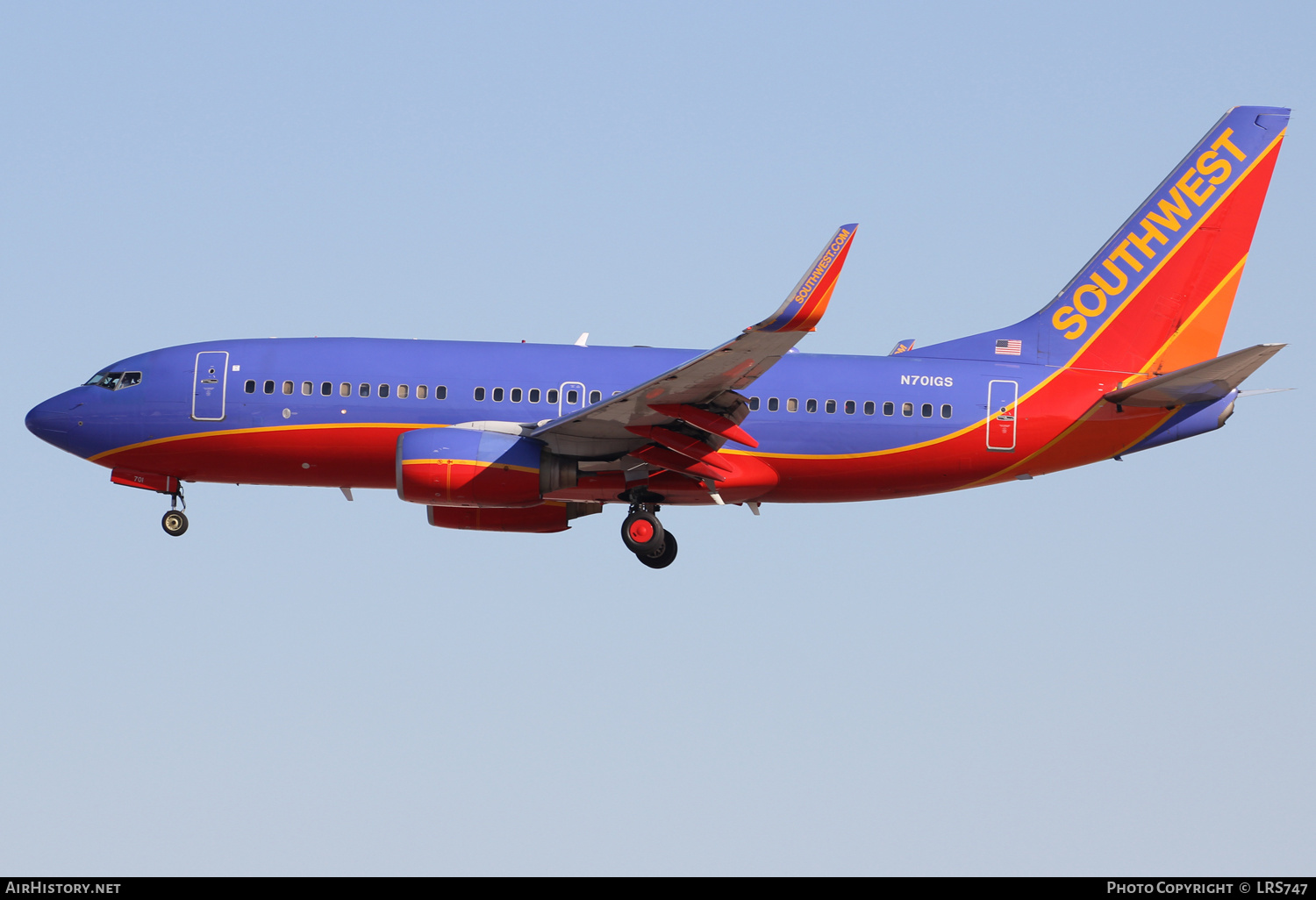 Aircraft Photo of N701GS | Boeing 737-7H4 | Southwest Airlines | AirHistory.net #405877