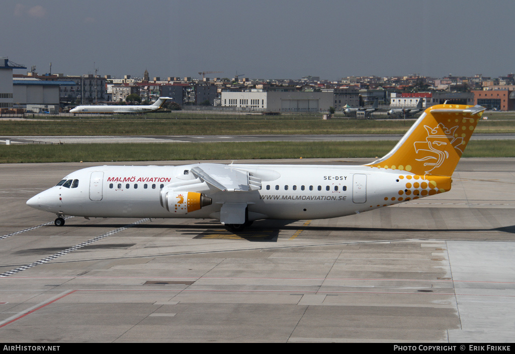 Aircraft Photo of SE-DSY | British Aerospace Avro 146-RJ100 | Malmö Aviation | AirHistory.net #406184