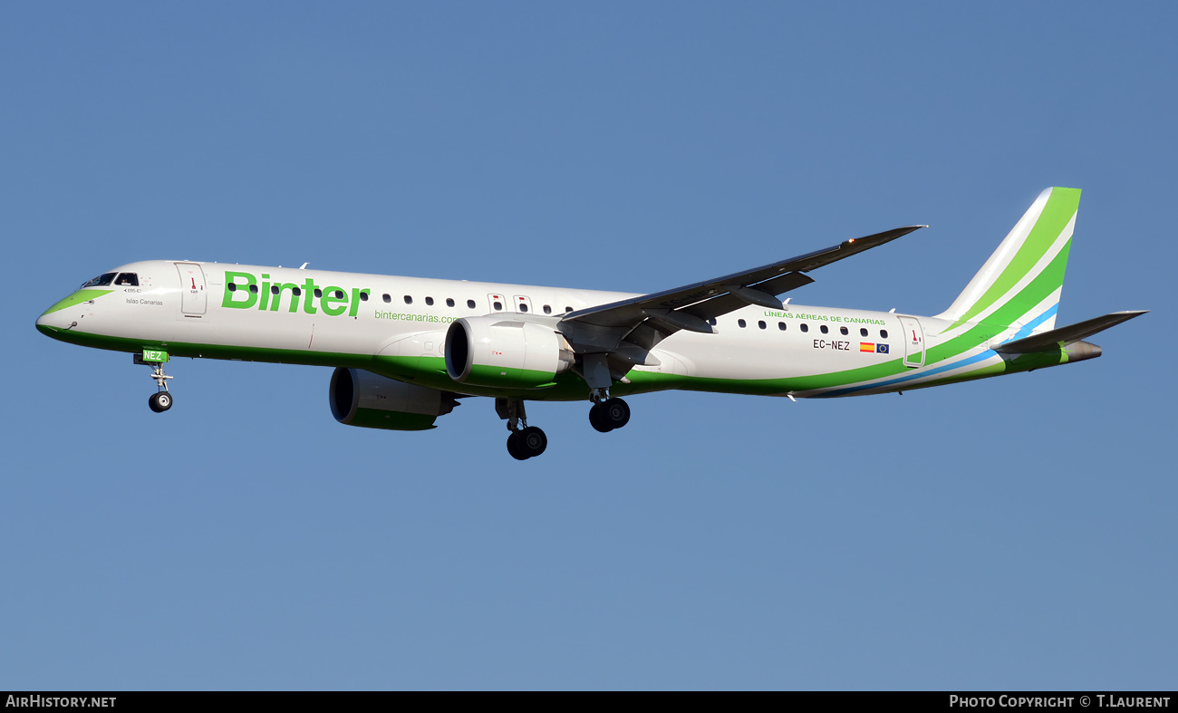 Aircraft Photo of EC-NEZ | Embraer 195-E2 (ERJ-190-400) | Binter Canarias | AirHistory.net #406215