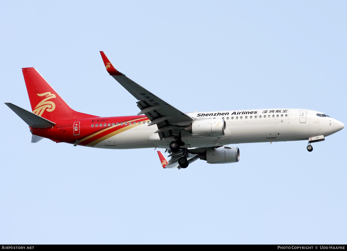 Aircraft Photo of B-5357 | Boeing 737-8AL | Shenzhen Airlines | AirHistory.net #406493