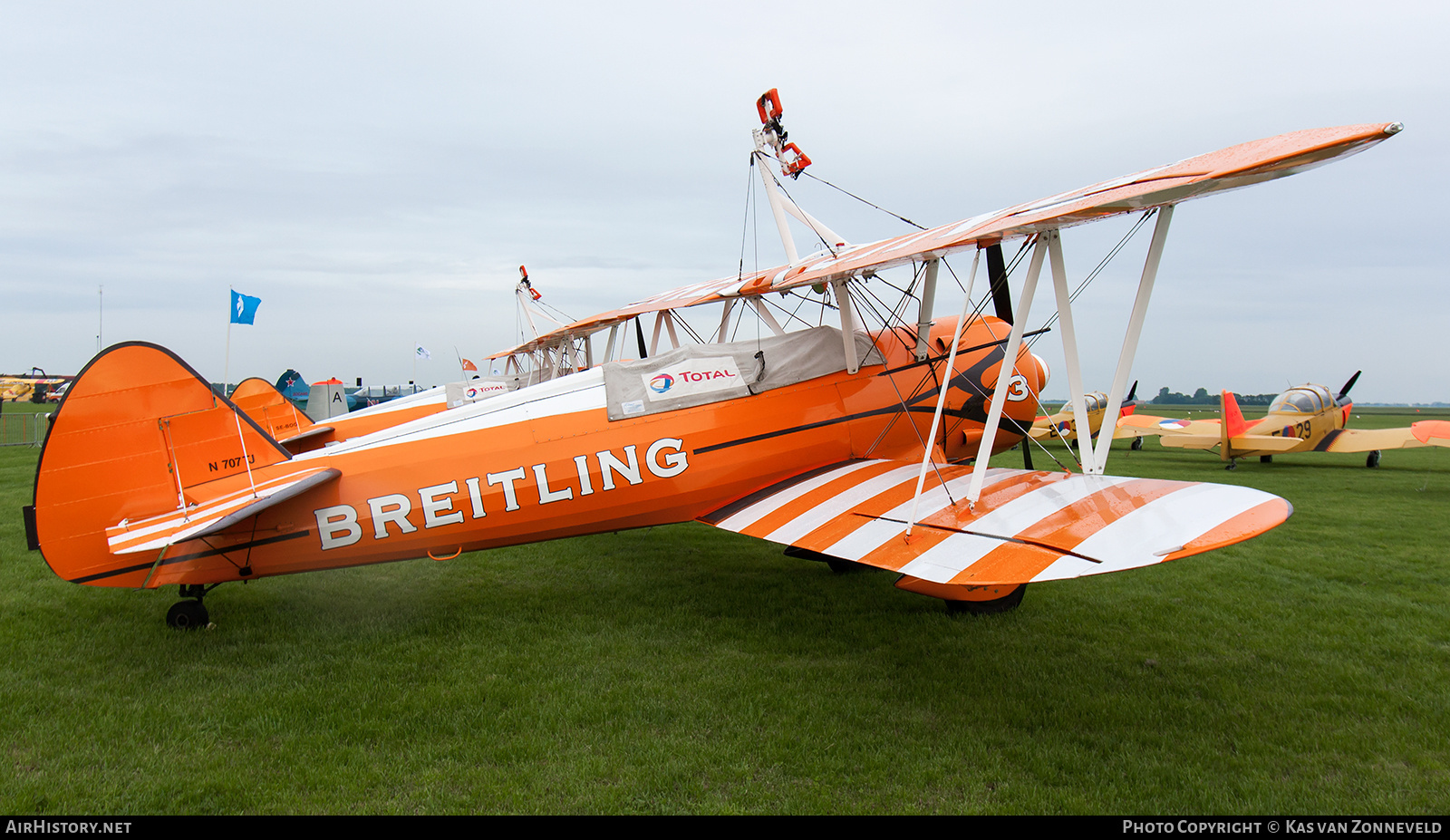 Aircraft Photo of N707TJ | Stearman N2S-1/R985 Kaydet (A75N1) | Breitling | AirHistory.net #406774