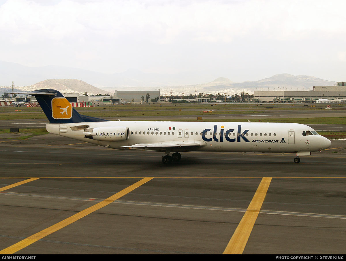 Aircraft Photo of XA-SGE | Fokker 100 (F28-0100) | Click Mexicana | AirHistory.net #406791