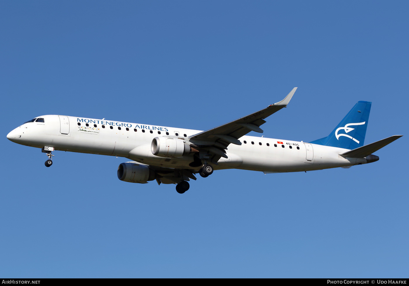 Aircraft Photo of 4O-AOC | Embraer 195LR (ERJ-190-200LR) | Montenegro Airlines | AirHistory.net #407392