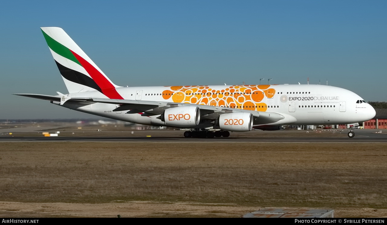 Aircraft Photo of A6-EOB | Airbus A380-861 | Emirates | AirHistory.net #407415