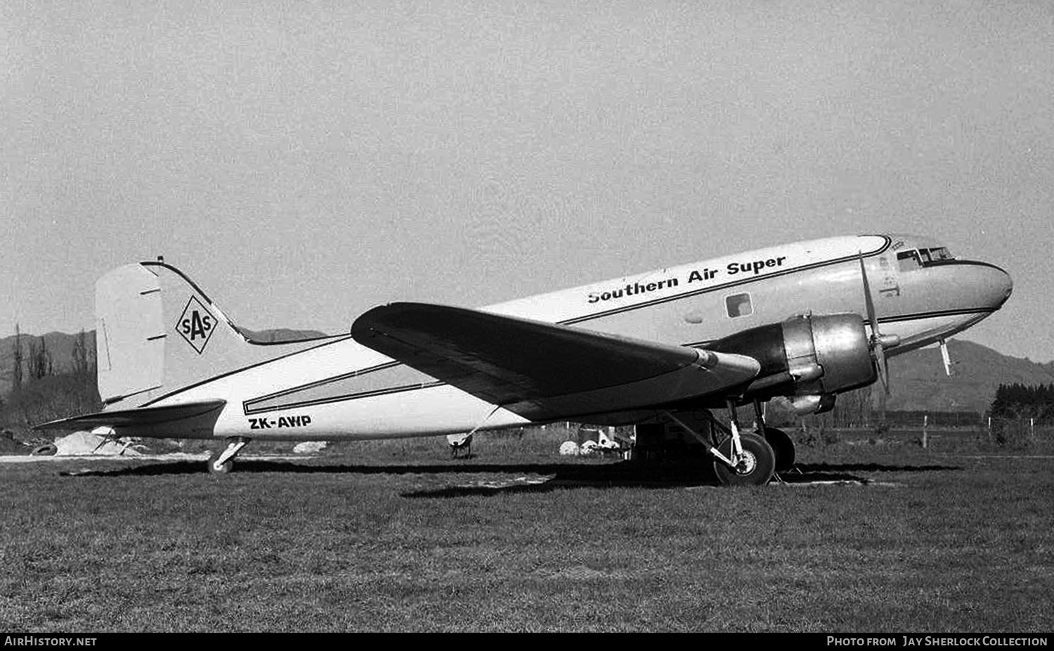 Aircraft Photo of ZK-AWP | Douglas C-47B Skytrain | Southern Air Super - SAS | AirHistory.net #407456