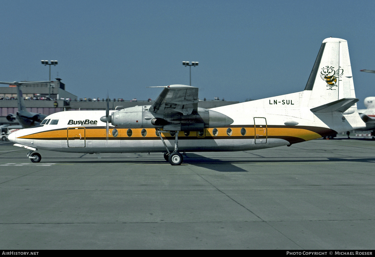 Aircraft Photo of LN-SUL | Fokker F27-100 Friendship | Busy Bee of Norway | AirHistory.net #408281