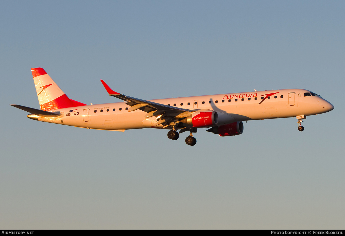 Aircraft Photo of OE-LWG | Embraer 195LR (ERJ-190-200LR) | Austrian Airlines | AirHistory.net #408350