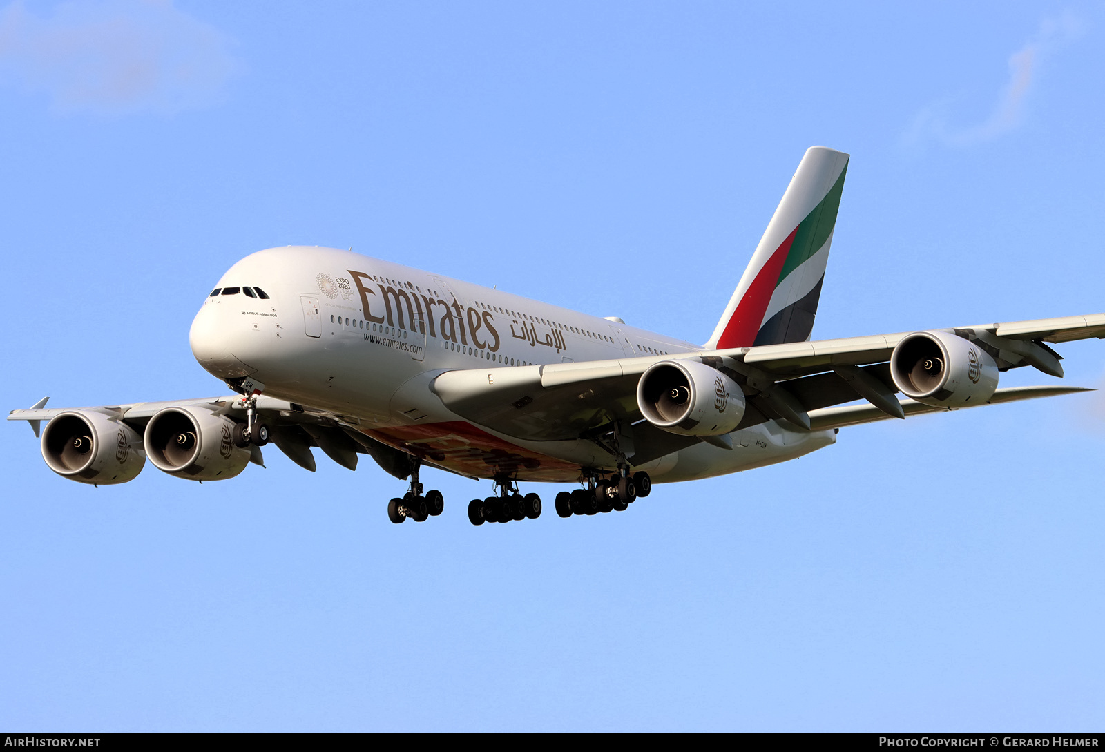 Aircraft Photo of A6-EUM | Airbus A380-861 | Emirates | AirHistory.net #408847