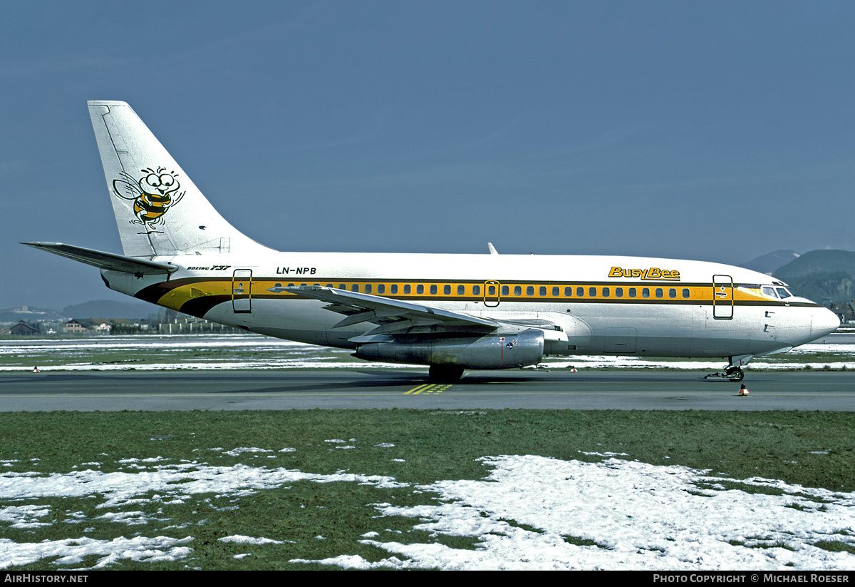 Aircraft Photo of LN-NPB | Boeing 737-2R4C/Adv | Busy Bee of Norway | AirHistory.net #408856