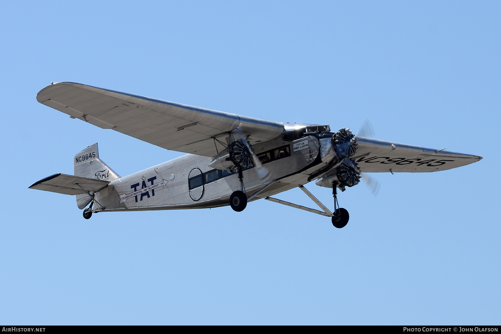Aircraft Photo of N9645 / NC9645 | Ford 5-AT-B Tri-Motor | TAT - Transcontinental Air Transport | AirHistory.net #409505