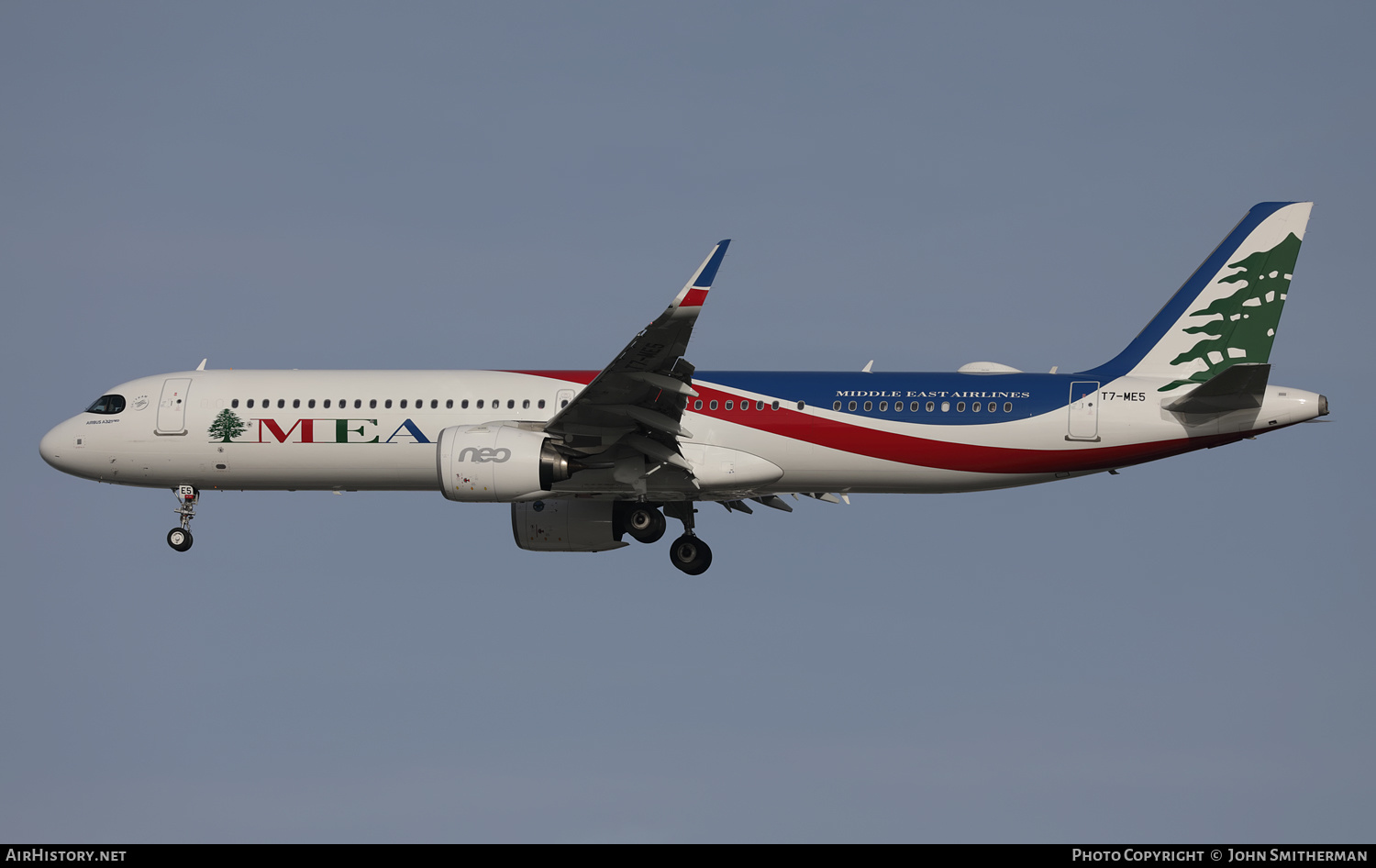 Aircraft Photo of T7-ME5 | Airbus A321-271NX | MEA - Middle East Airlines | AirHistory.net #409910