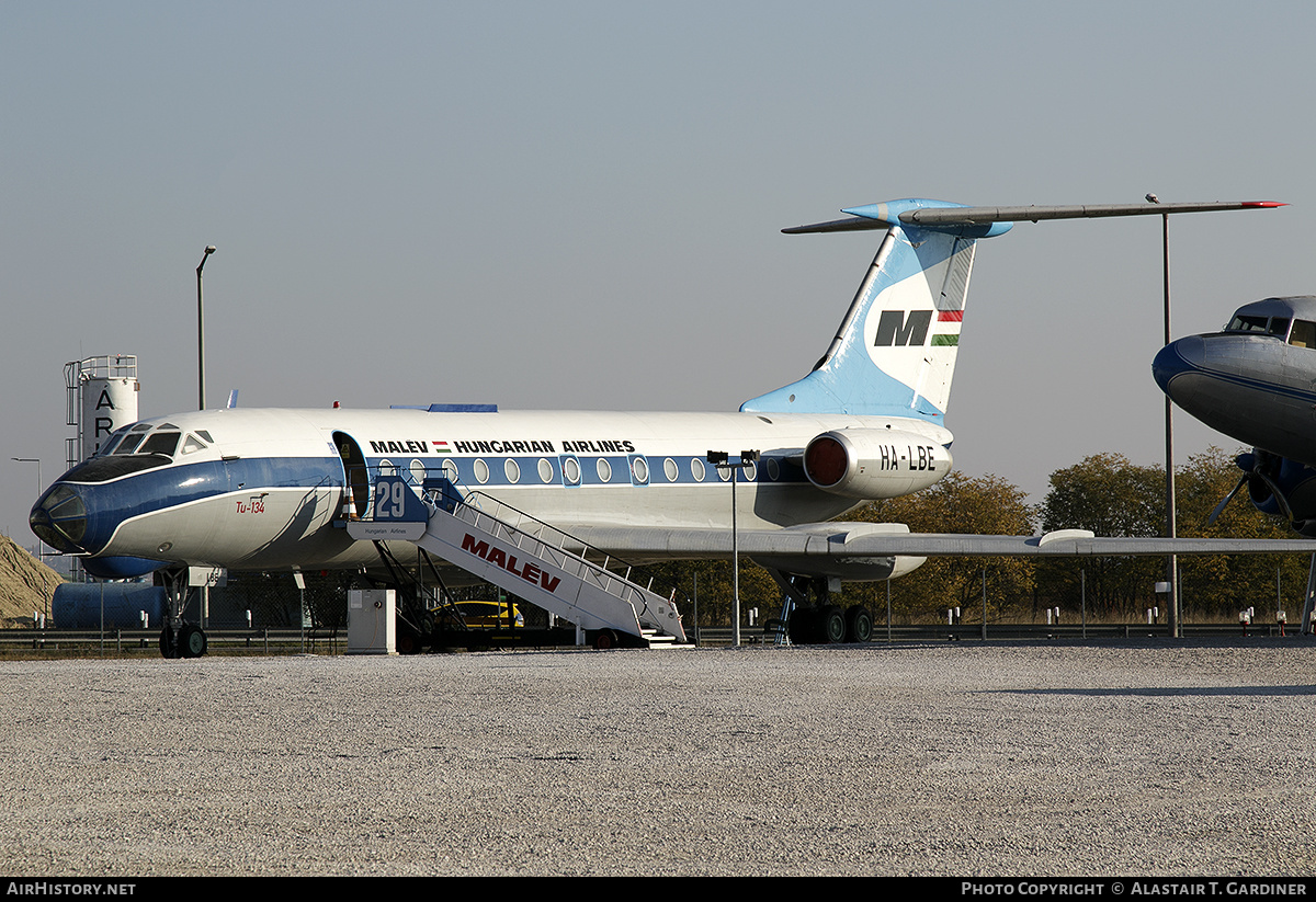 Aircraft Photo of HA-LBE | Tupolev Tu-134 | Malév - Hungarian Airlines | AirHistory.net #410326