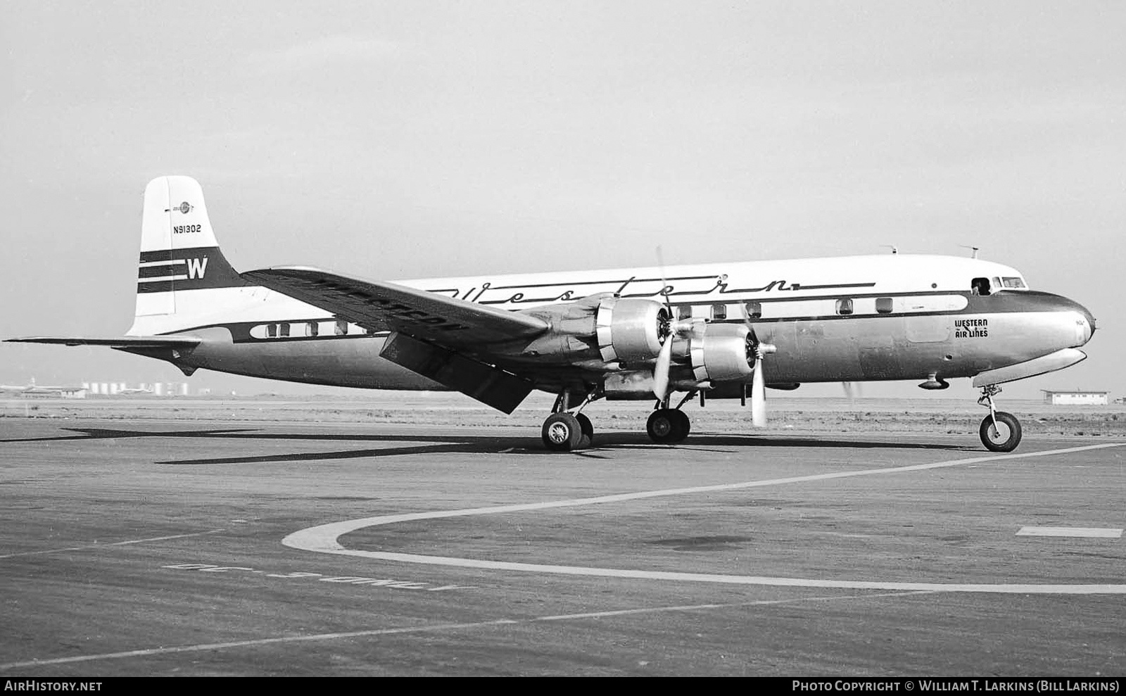 Aircraft Photo of N91302 | Douglas DC-6B | Western Air Lines | AirHistory.net #410352