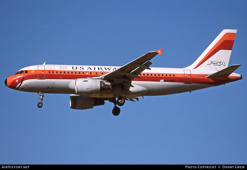 Aircraft Photo of N742PS | Airbus A319-112 | US Airways | PSA - Pacific Southwest Airlines | AirHistory.net #410432