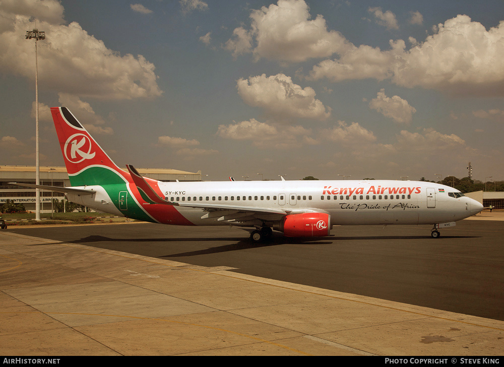 Aircraft Photo of 5Y-KYC | Boeing 737-8AL | Kenya Airways | AirHistory.net #410656