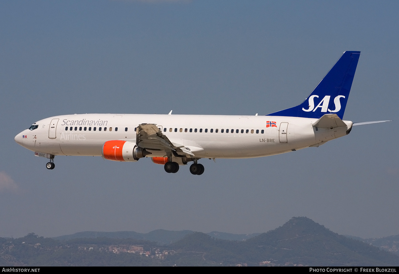 Aircraft Photo of LN-BRE | Boeing 737-405 | Scandinavian Airlines - SAS | AirHistory.net #411774