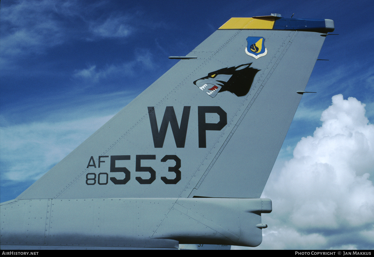 Aircraft Photo of 80-0553 / AF80-553 | Lockheed F-16A Fighting Falcon | USA - Air Force | AirHistory.net #411936