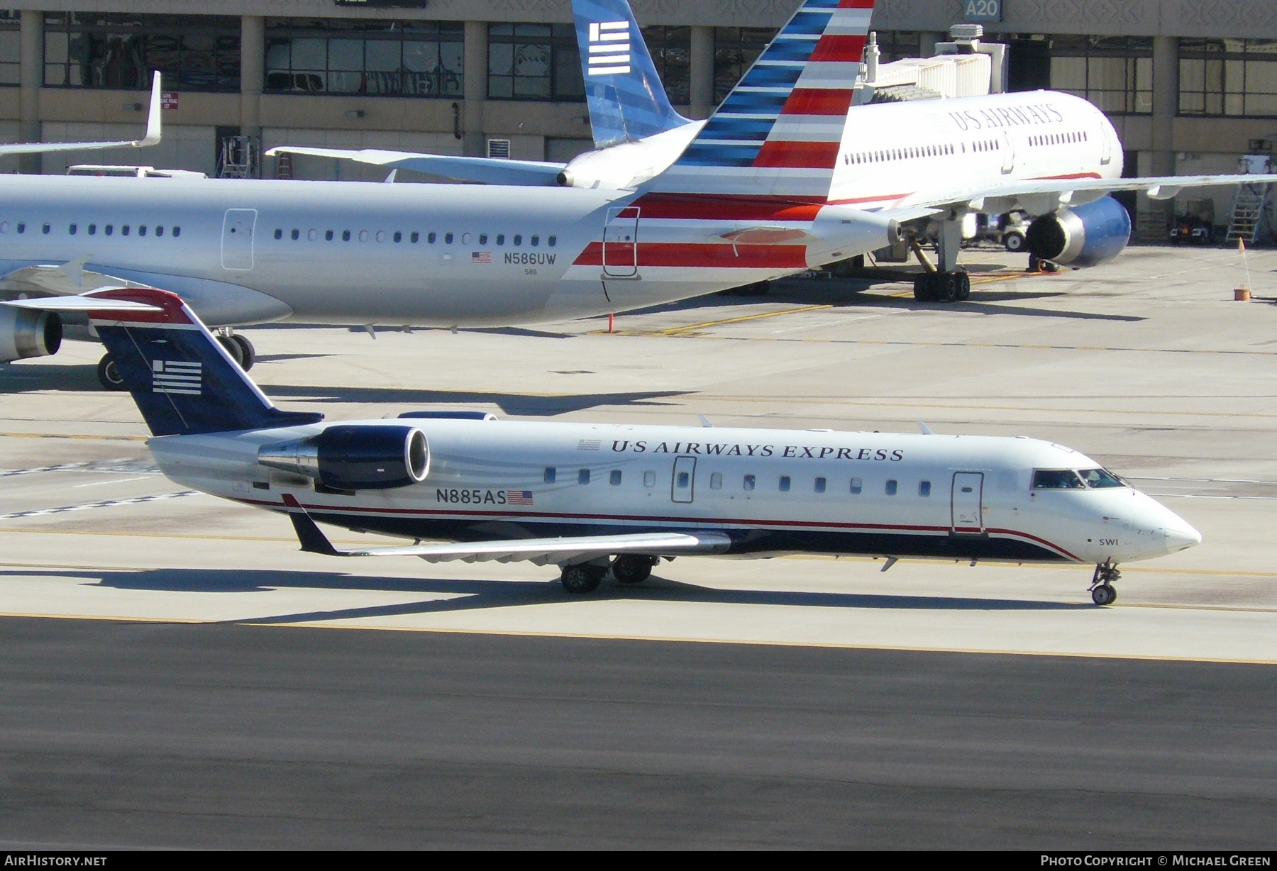 Aircraft Photo of N885AS | Canadair CRJ-200LR (CL-600-2B19) | US Airways Express | AirHistory.net #412348