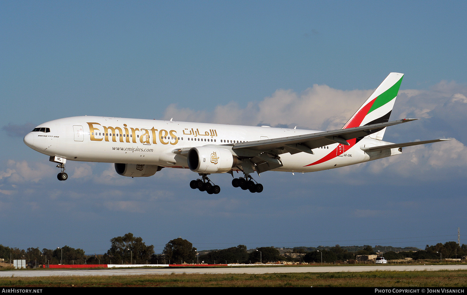 Aircraft Photo of A6-EML | Boeing 777-21H/ER | Emirates | AirHistory.net #412356