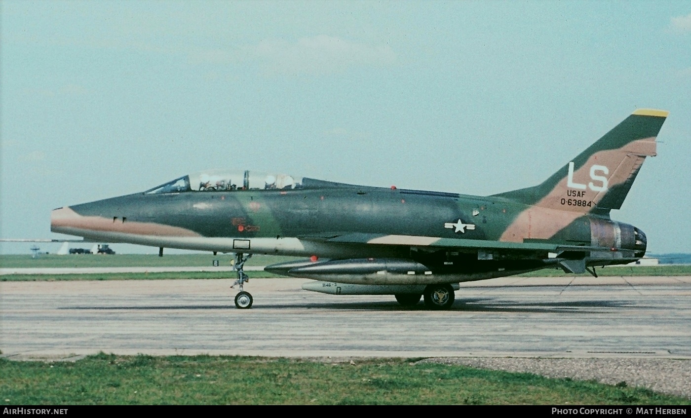 Aircraft Photo of 56-3884 / 0-63884 | North American F-100F Super Sabre | USA - Air Force | AirHistory.net #412359