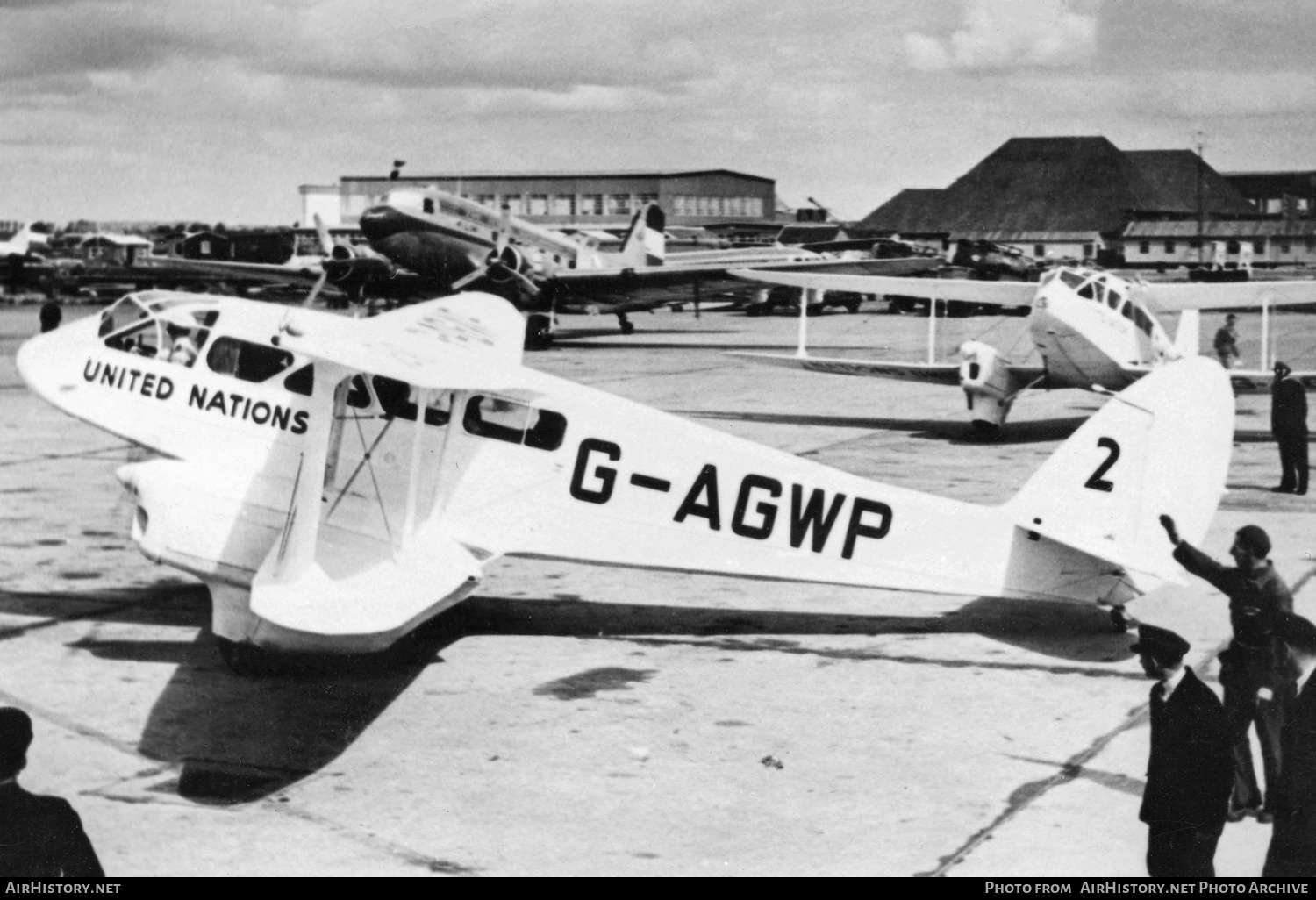 Aircraft Photo of G-AGWP | De Havilland D.H. 89A Dragon Rapide | United Nations | AirHistory.net #413001