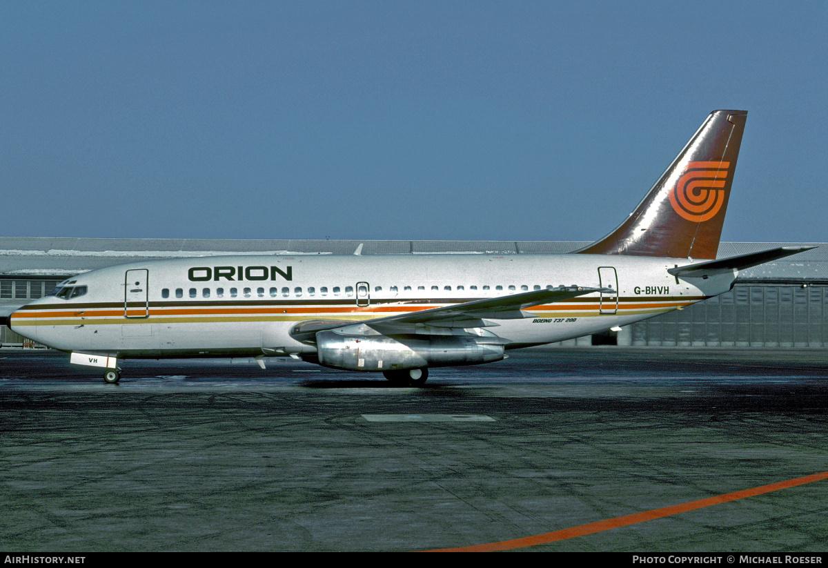 Aircraft Photo of G-BHVH | Boeing 737-2T5/Adv | Orion Airways | AirHistory.net #413116
