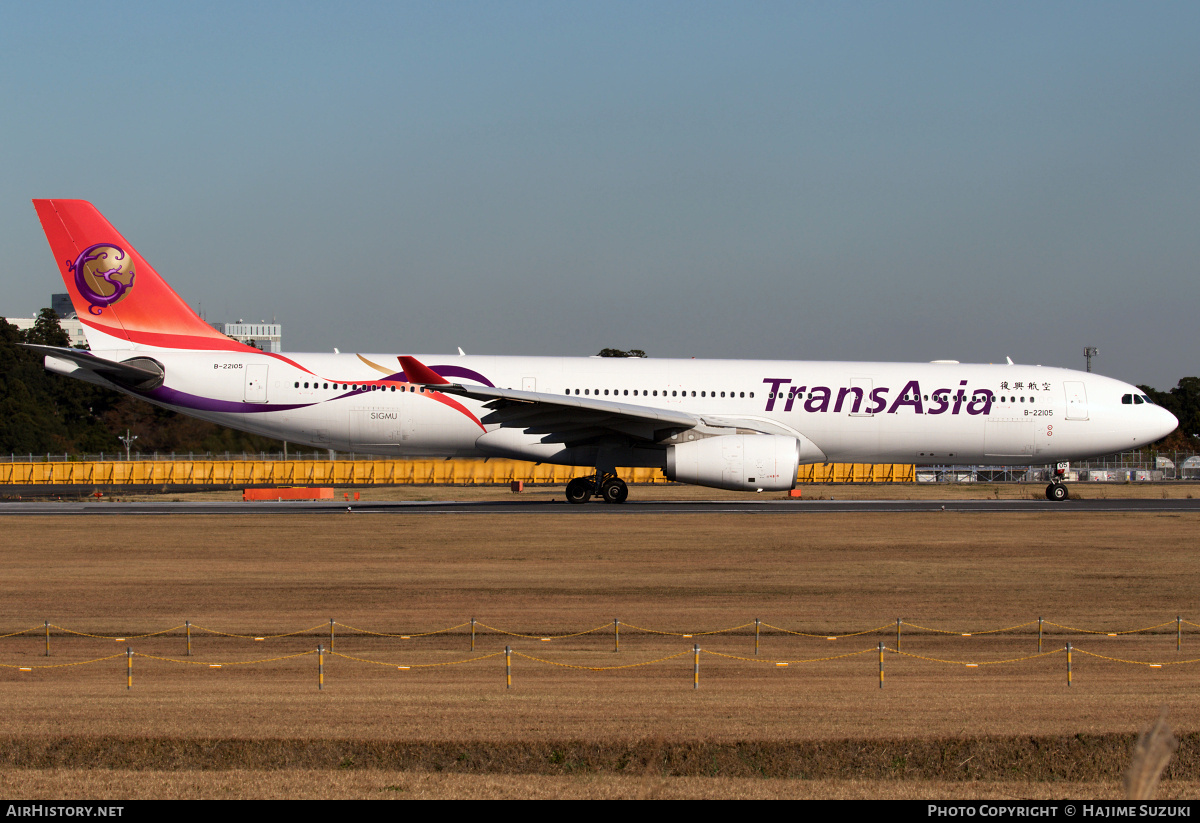 Aircraft Photo of B-22105 | Airbus A330-343E | TransAsia Airways | AirHistory.net #413527