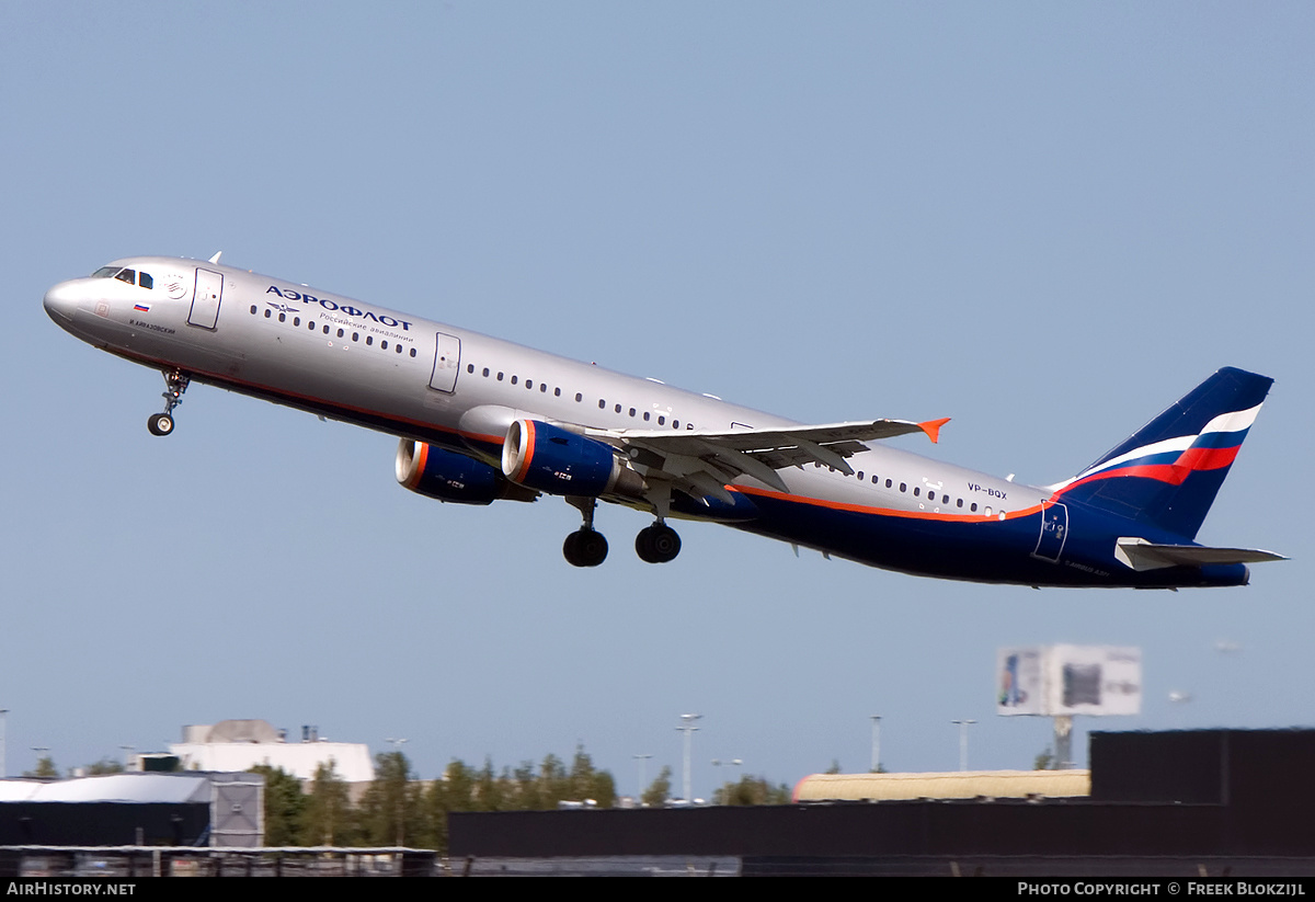 Aircraft Photo of VP-BQX | Airbus A321-211 | Aeroflot - Russian Airlines | AirHistory.net #413775