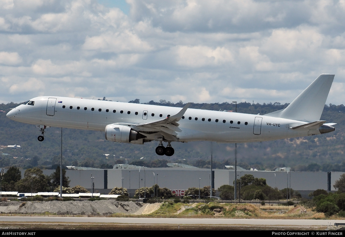 Aircraft Photo of VH-UYC | Embraer 190AR (ERJ-190-100IGW) | AirHistory.net #413976