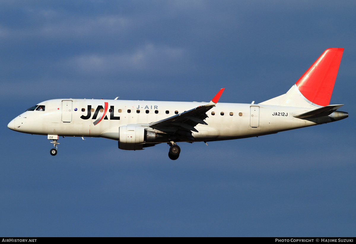 Aircraft Photo of JA212J | Embraer 170STD (ERJ-170-100STD) | Japan Airlines - JAL | AirHistory.net #414011