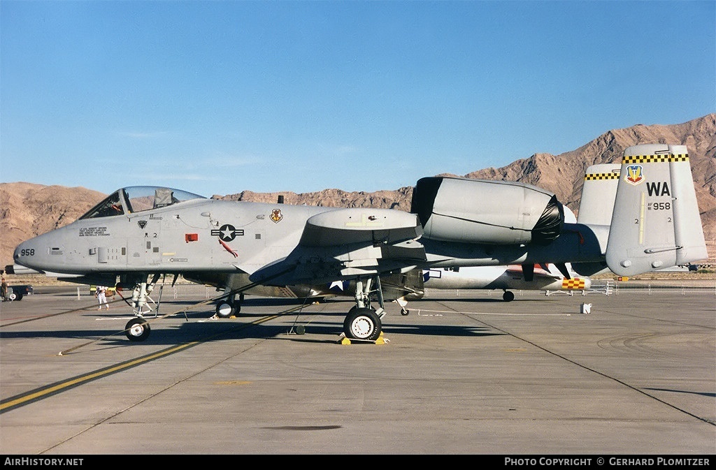 Aircraft Photo of 81-0958 | Fairchild A-10A Thunderbolt II | USA - Air Force | AirHistory.net #414519