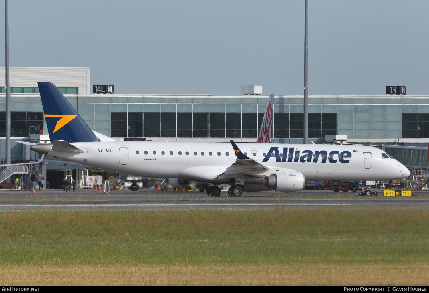 Aircraft Photo of VH-UYF | Embraer 190AR (ERJ-190-100IGW) | Alliance Airlines | AirHistory.net #414534