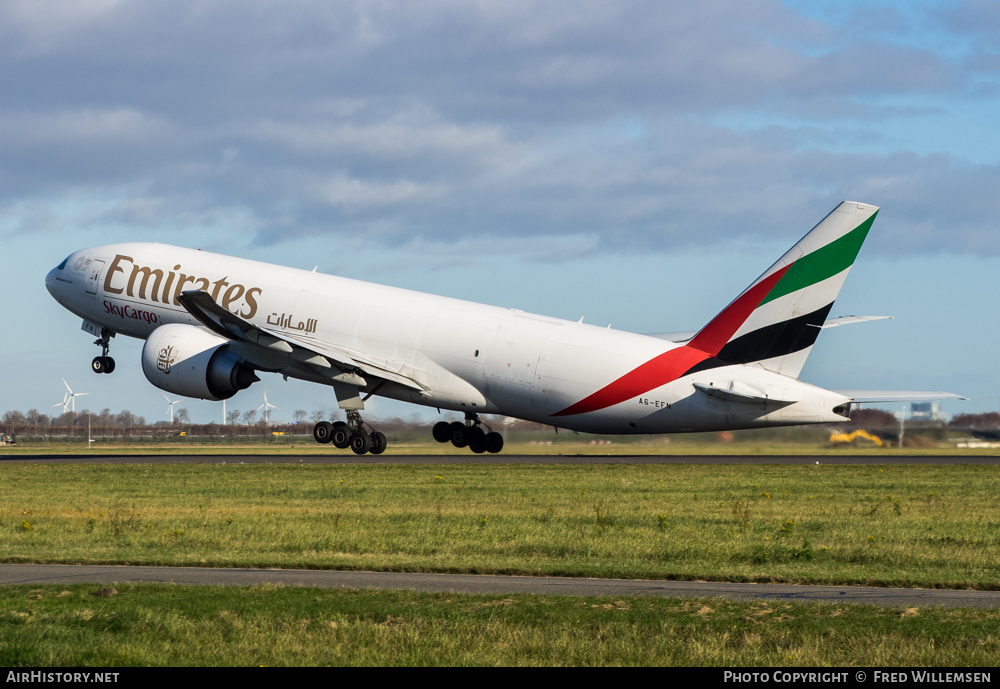 Aircraft Photo of A6-EFN | Boeing 777-F1H | Emirates SkyCargo | AirHistory.net #414800